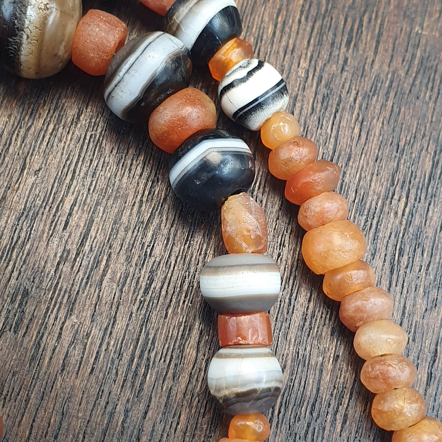 Suleimani Ancient bead pure patterns agate amulet religious antiquities, Indo Tibetan Himalayan Antique Agate Soleimani Beads Necklace