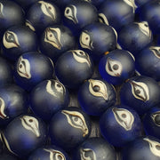 Cobalt Blue Evil Eye, Antique Glass Strand - Matte Venetian Inspired Lampwork, Collectors Necklace, Loose Beads