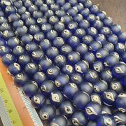 Cobalt Blue Evil Eye, Antique Glass Strand - Matte Venetian Inspired Lampwork, Collectors Necklace, Loose Beads