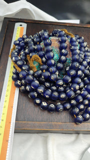 Cobalt Blue Evil Eye, Antique Glass Strand - Matte Venetian Inspired Lampwork, Collectors Necklace, Loose Beads