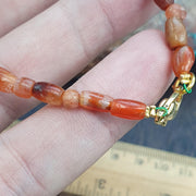 Ancient Carnelian Bracelet, Suleimani Agate Bead Jewelry, Antique Tribal Protection Talisman, Historical . for Collector, Banded Agate