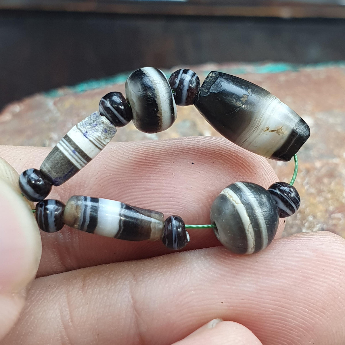 Ancient Yemeni Chung Agate Bead, Rare Middle Eastern Antique Suleimani Beads Lot, Collectible Bead