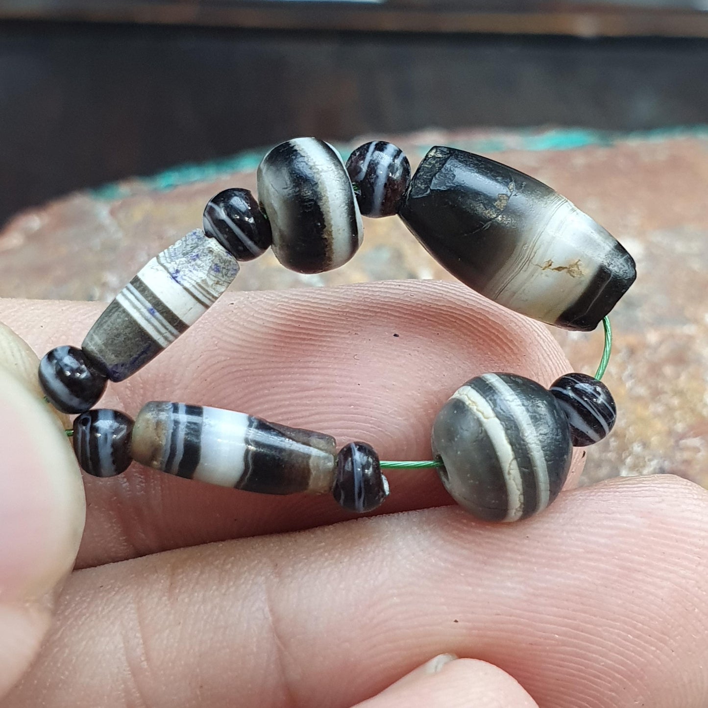 Ancient Yemeni Chung Agate Bead, Rare Middle Eastern Antique Suleimani Beads Lot, Collectible Bead