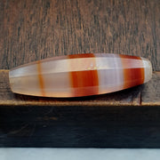 Antique Red and White Stripes Agate Trade Bead: Rare African Faceted Bead 40mm