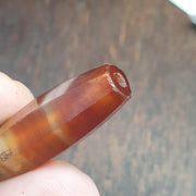 Antique Red and White Stripes Agate Trade Bead: Rare African Faceted Bead 39.9mm