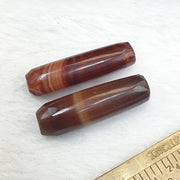 Lot 2 Antique Trade, Yemeni Agate Amulets - Natural Multicolor Haqeeq Beads | Pre-1400 Era Collectibles