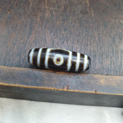 Unique 3 Eyes Pattern OLD Himalayan Indo Tibetan Agate Dzi Amulet Bead