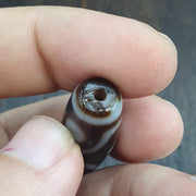 Unique 3 Eyes Pattern OLD Himalayan Indo Tibetan Agate Dzi Amulet Bead