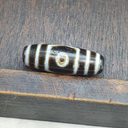 Unique 3 Eyes Pattern OLD Himalayan Indo Tibetan Agate Dzi Amulet Bead