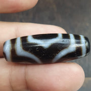 Unique 3 Eyes Pattern OLD Himalayan Indo Tibetan Agate Dzi Amulet Bead
