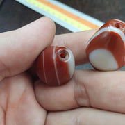 Lot 2 Red agate himalayan tibetan agate carnelian beads