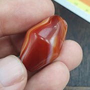 2 Red Agate himalayan tibetan agate carnelian beads