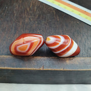 2 Red Agate himalayan tibetan agate carnelian beads