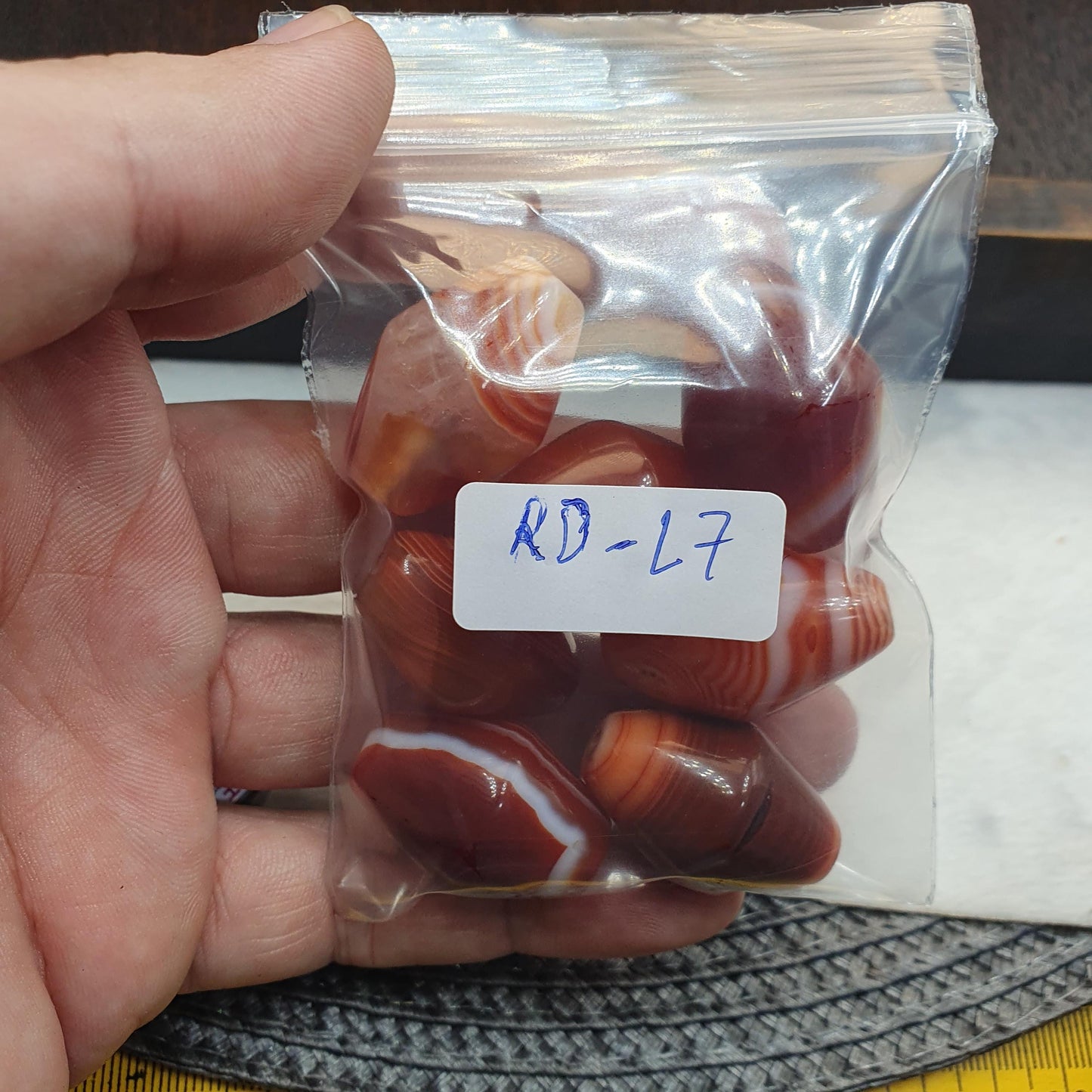 Himalayan red agate beads lot 7 – tibetan carnelian beads, eye agate beads