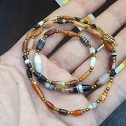 Ancient Yemeni banded Agate Bead, Rare Middle Eastern Antique beads Necklace, Chung Agate Beads