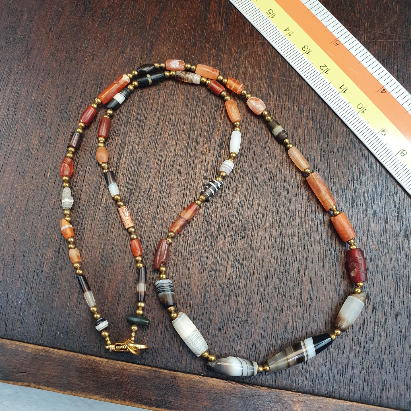 Ancient Yemeni banded Agate Bead, Rare Middle Eastern Antique beads Necklace, Chung Agate Beads