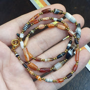 Ancient Yemeni banded Agate Bead, Rare Middle Eastern Antique beads Necklace, Chung Agate Beads