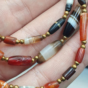 Ancient Yemeni banded Agate Bead, Rare Middle Eastern Antique beads Necklace, Chung Agate Beads