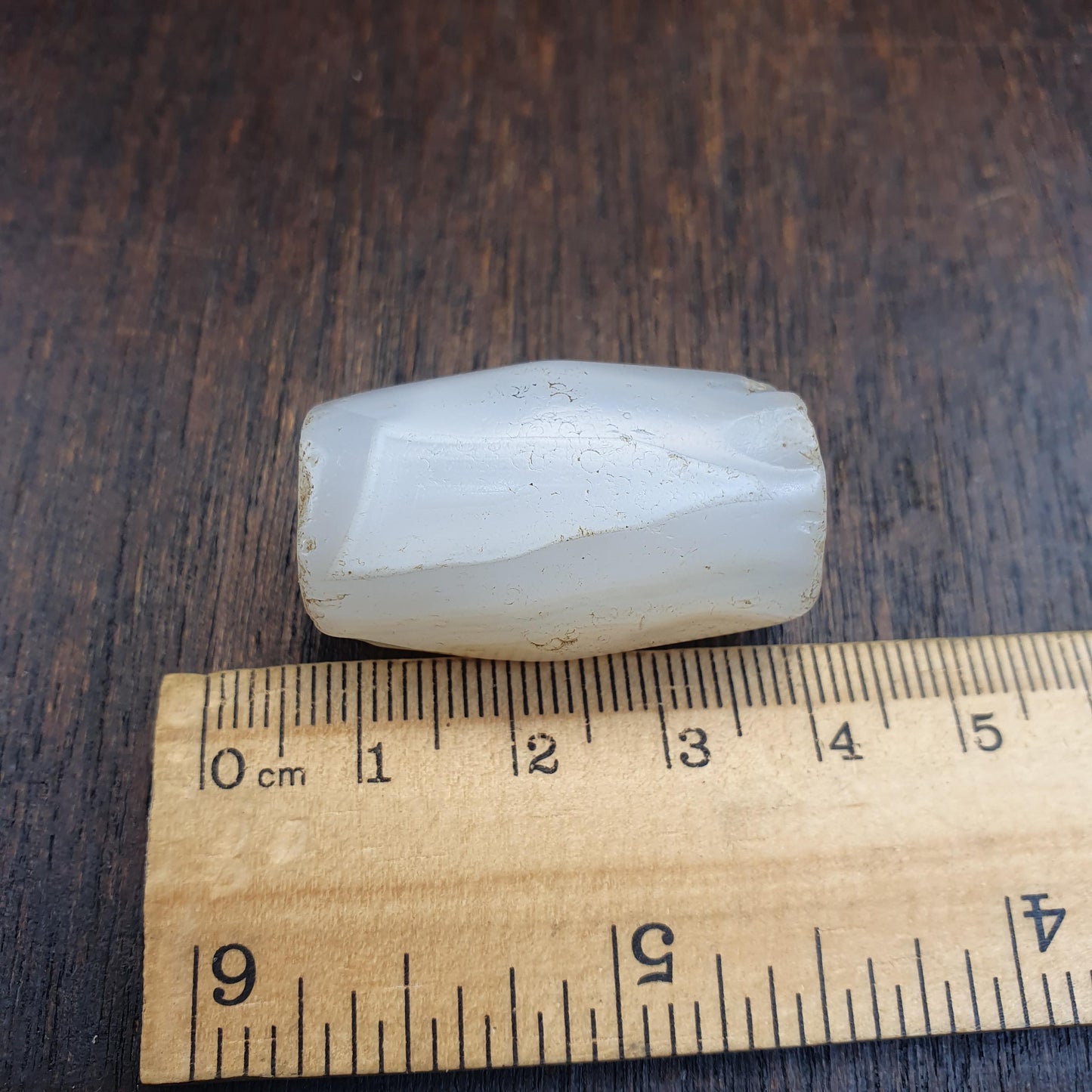 Ancient himalayan indo tibetan White agate bead, spiritual amulet, collectible bead