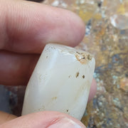 Ancient himalayan indo tibetan White agate bead, spiritual amulet, collectible bead