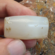 Ancient himalayan indo tibetan White agate bead, spiritual amulet, collectible bead