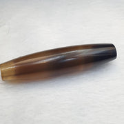Antique Gray Agate, Translucent Barrel Bead - Honey Citrine Tones, Waxy Patina, Collector Focal | 41.8mm