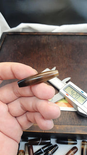 Antique Gray Agate, Translucent Barrel Bead - Honey Citrine Tones, Waxy Patina, Collector Focal | 41.8mm
