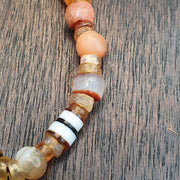 Ancient Carnelian, Heirloom Bracelet | Mixed Agate, Crystal Quartz, Chalcedony | 8.25 Inch Wrist Fit