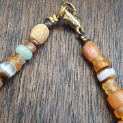 Ancient Carnelian, Heirloom Bracelet | Mixed Agate, Crystal Quartz, Chalcedony | 8.25 Inch Wrist Fit