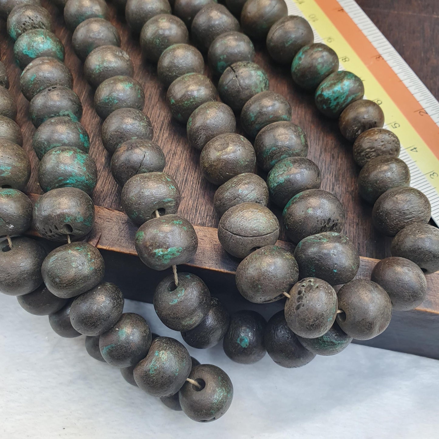 Vintage tibetan yak bone (buffalo) beads beaded strand, necklace