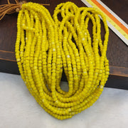 Yellow 5 Mm Czech, Venetian White Heart Necklace | Glass Trade Beads, Full Length, Long Layering