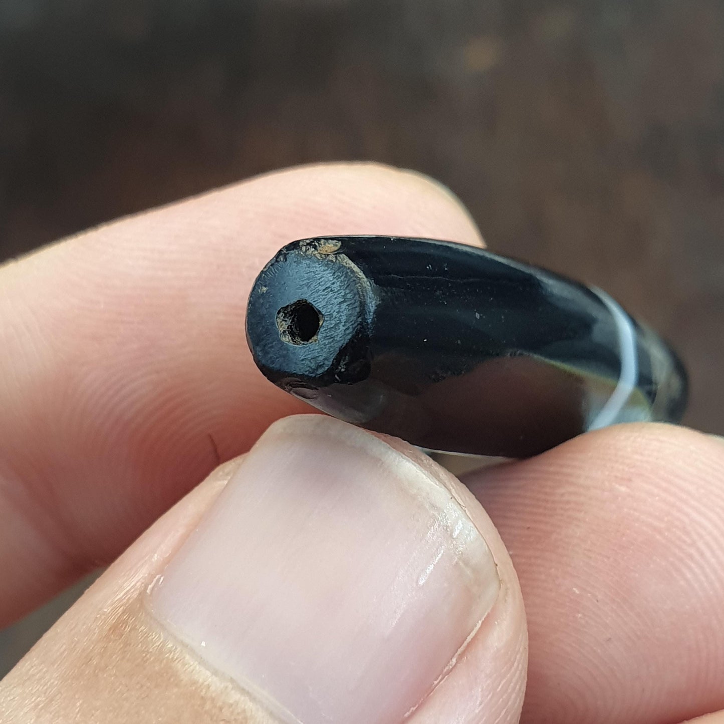 Antique Yemeni Agate Bead 34.3mm, Banded Sulemani Agate, Natural Striped Agate Talisman, Ancient Style Chung Dzi Bead, Collectible
