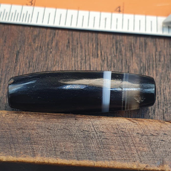 Antique Yemeni Agate Bead 34.3mm, Banded Sulemani Agate, Natural Striped Agate Talisman, Ancient Style Chung Dzi Bead, Collectible