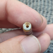 Antique Yemeni Agate, Banded Sulemani Focal Bead, Tabular Barrel Shape | Natural Untreated Quartz | 34mm Talisman