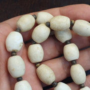 Rare Antique African Bead Necklace - Large Chunky White Boho Statement Choker| Handcrafted Ethnic Tribal Jewelry Collectibles