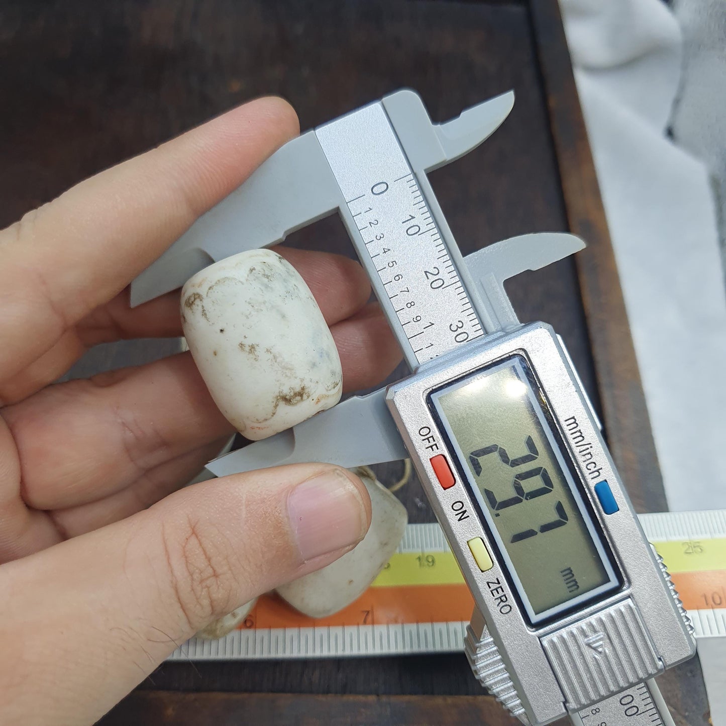 Rare Antique African Glass Trade Beads Lot of 5 - Vintage Opaque White Pigeon Egg Beads