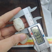 Rare Antique African Glass Trade Beads Lot of 5 - Vintage Opaque White Pigeon Egg Beads