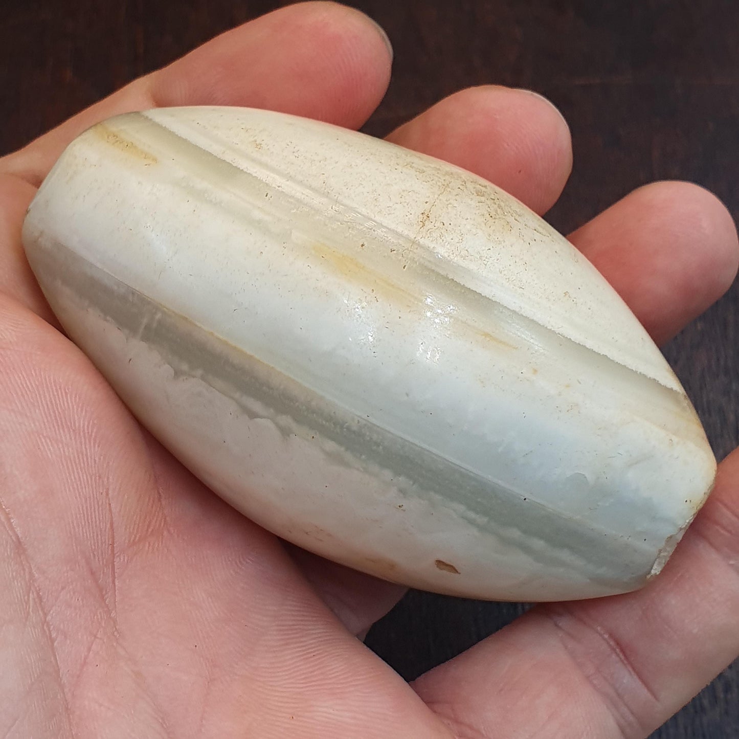 Huge Antique old african rare agate traded bead 78.9mm x 44.6mm