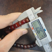 Rare Antique African Trade Beads Necklace Oxblood Cherry Red Glass Brass S-Clasp