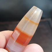Antique Red and White Stripes Agate Trade Bead: Rare African Faceted Bead 40mm