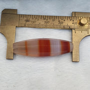 Antique Red and White Stripes Agate Trade Bead: Rare African Faceted Bead 40mm