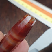 Antique Red and White Stripes Agate Trade Bead: Rare African Faceted Bead 35.5mm