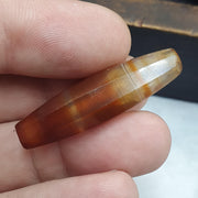 Antique Red and White Stripes Agate Trade Bead: Rare African Faceted Bead 39.9mm