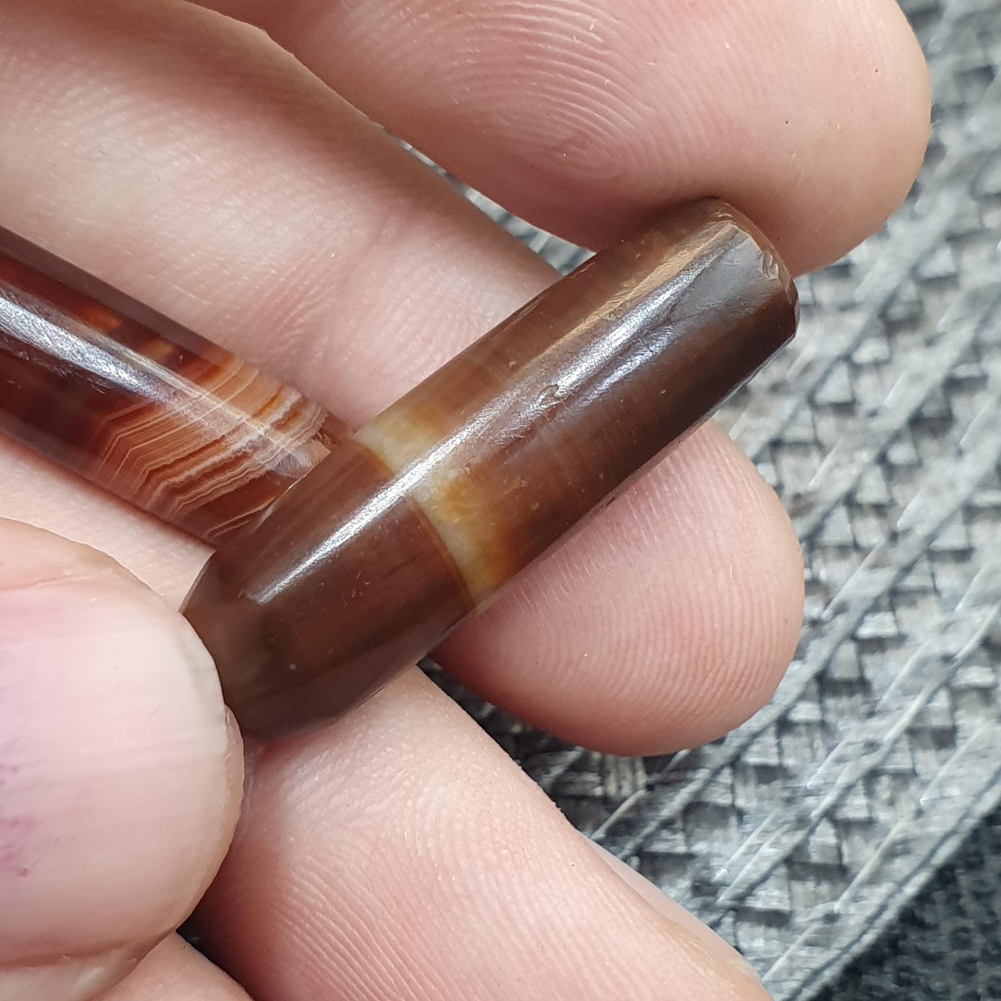 Lot 2 antique trade yemeni middle eastern natural agate amulet