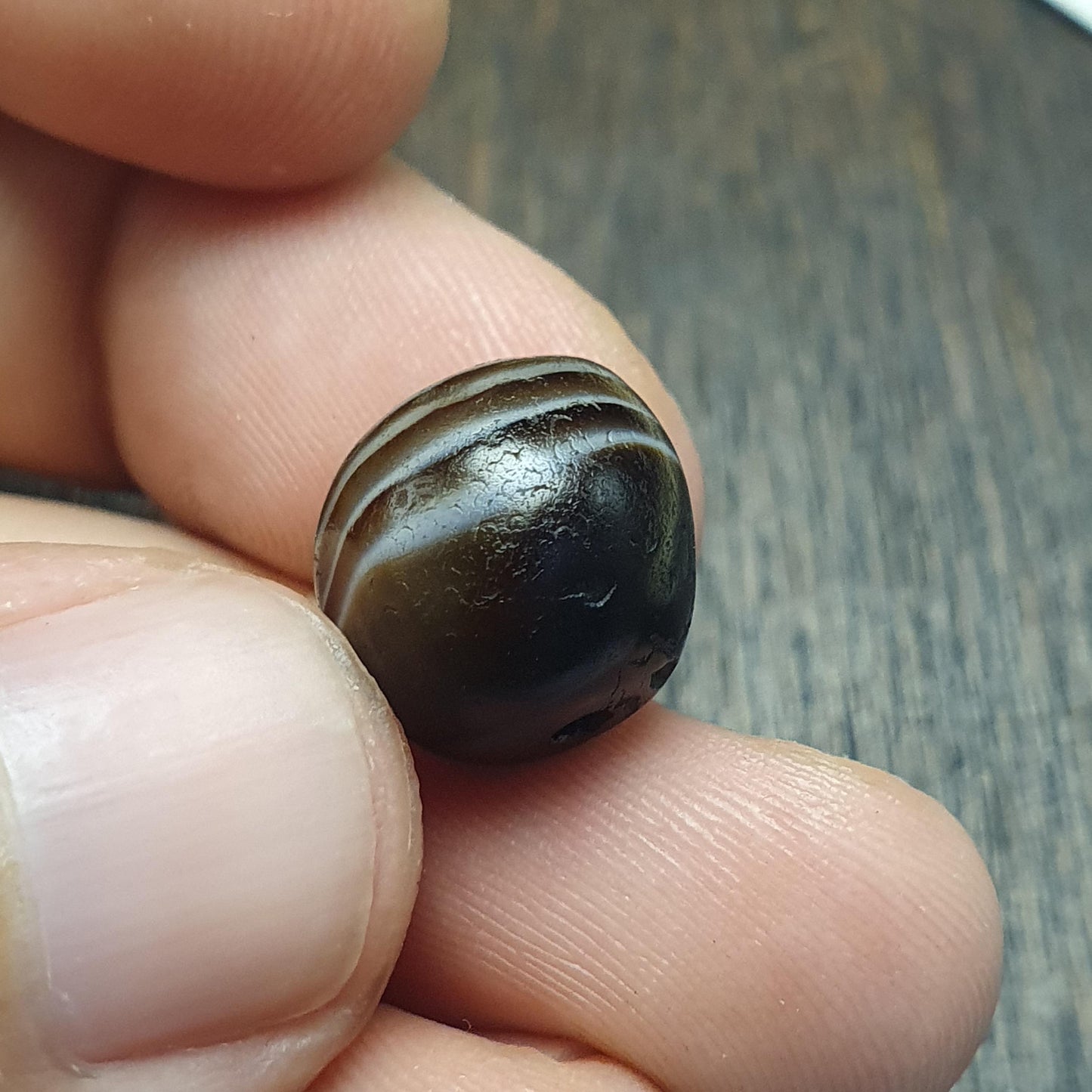 Ancient yemeni middle eastern agate natural pattern Antique agate bead amulet
