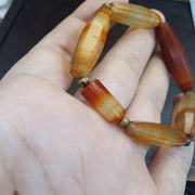 Antique African Agate Traded Beads Bracelet: Rare YEMENi Bead