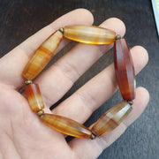 Antique African Agate Traded Beads Bracelet: Rare YEMENi Bead