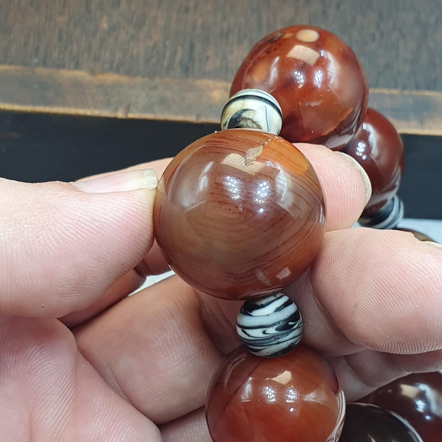 Huge Size Antique african middle eastern carnelian yemeni agate beaded bracelet