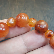Antique african middle eastern carnelian yemeni agate beaded bracelet