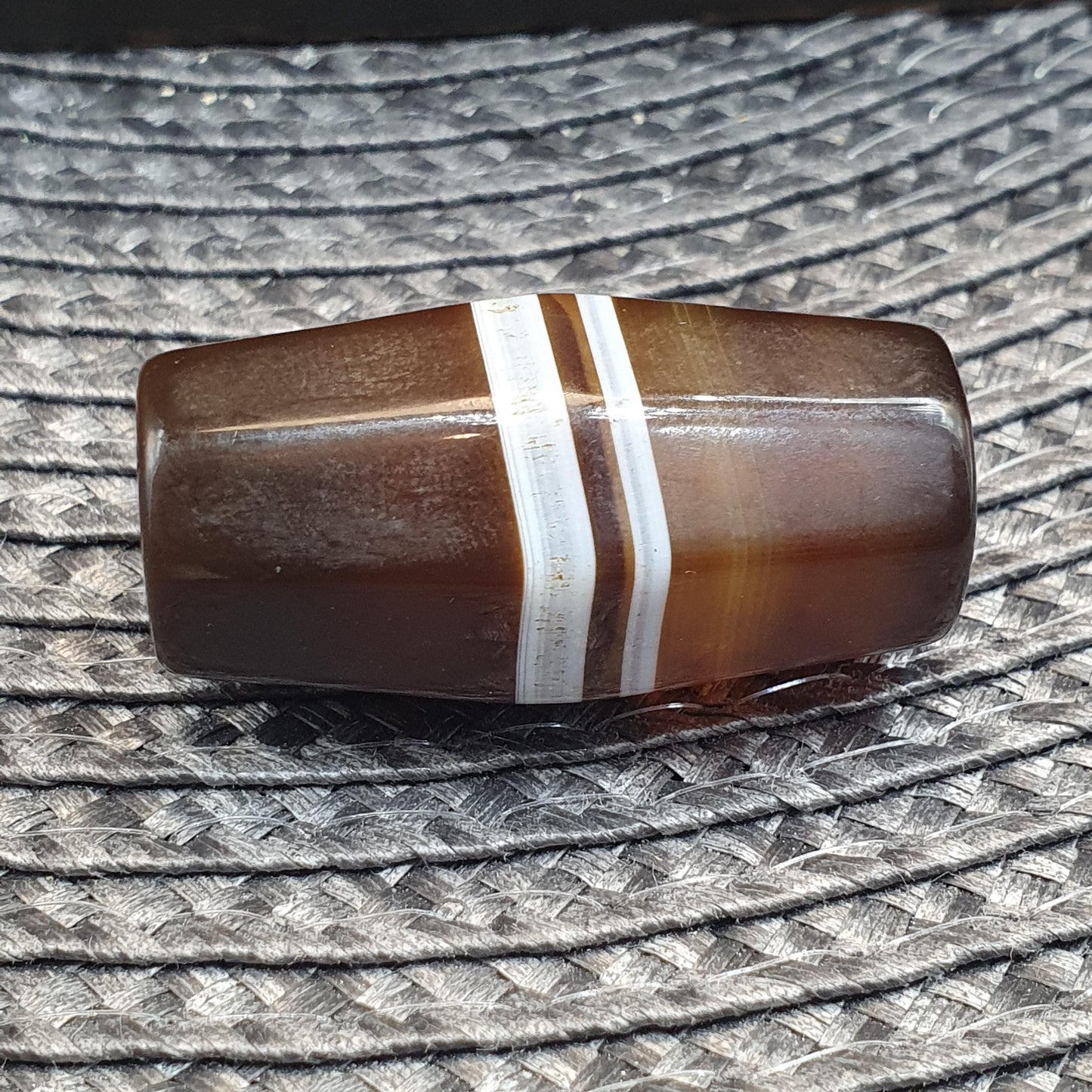 Antique Yemeni Agate Bead 38.4mm Ancient Banded Sulemani Large Tribal Focal Bead